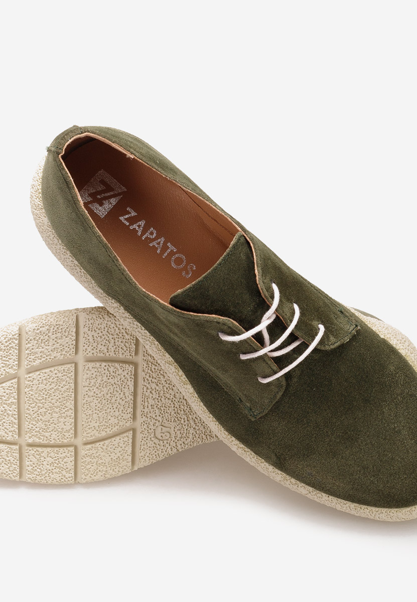 Khaki półbuty damskie skórzane Karysa V2