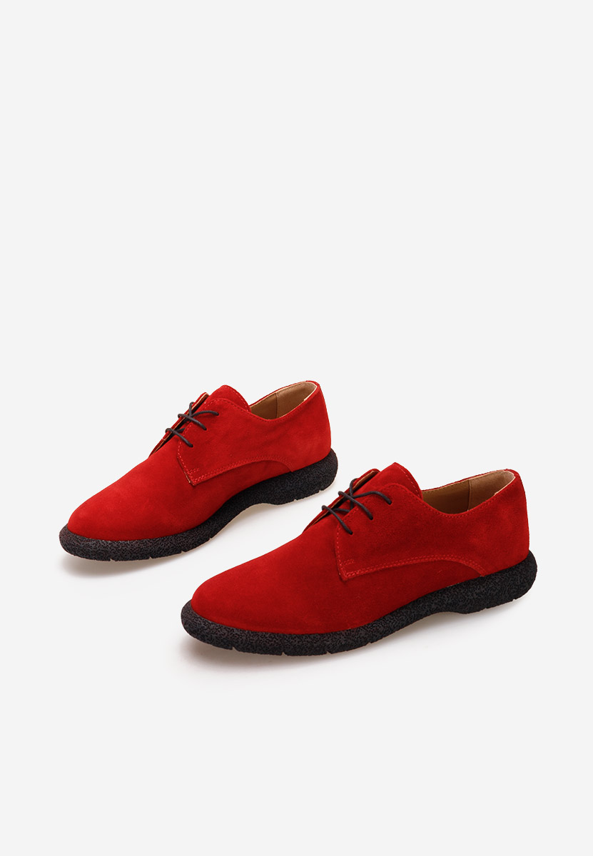 Czerwone półbuty damskie skórzane Karysa V2