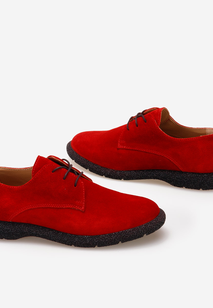 Czerwone półbuty damskie skórzane Karysa V2