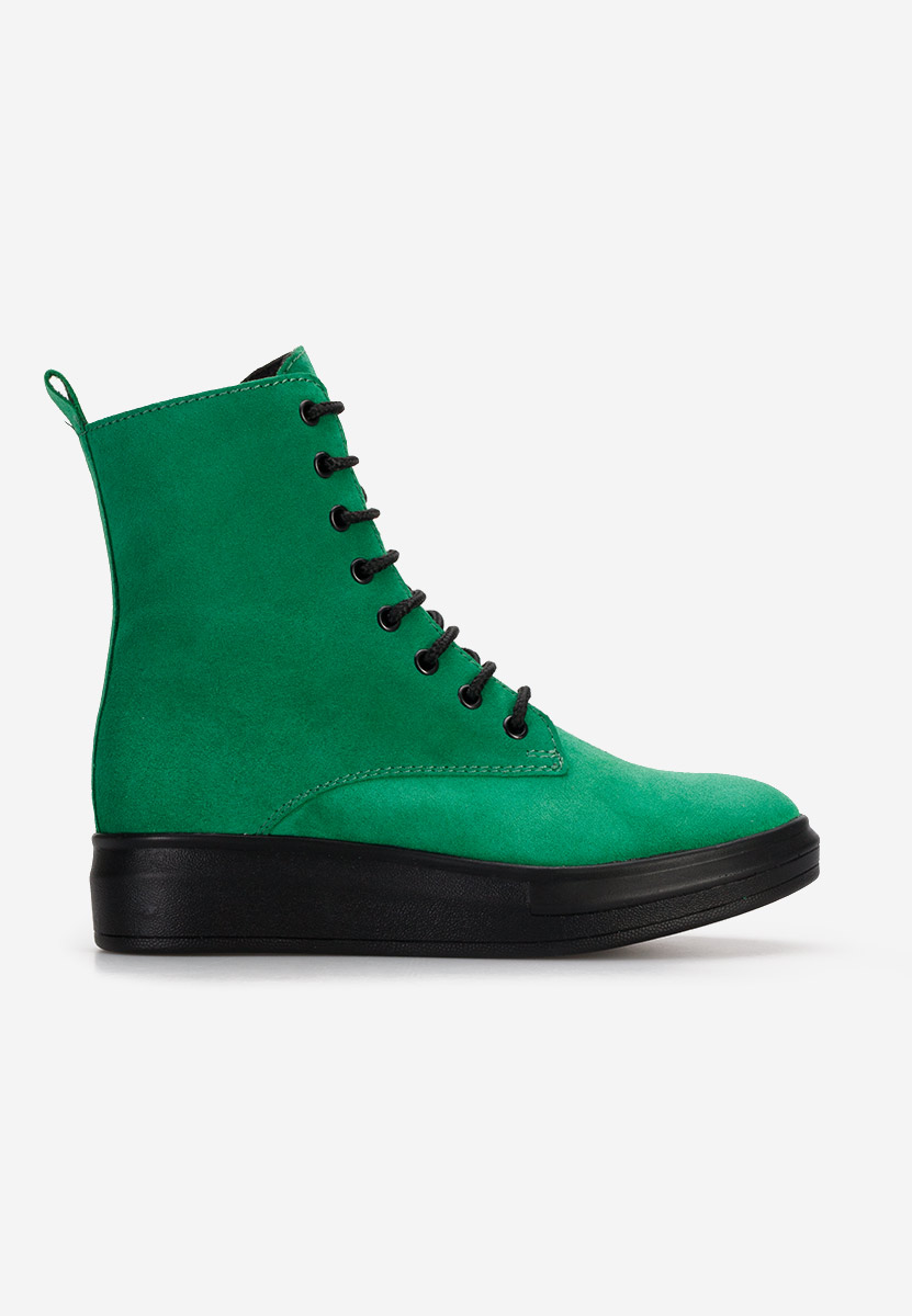 Zielone botki damskie skórzane Cabera V2