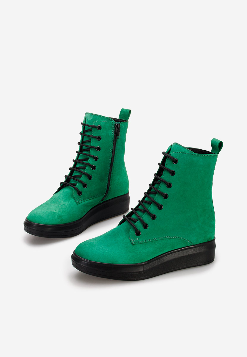 Zielone botki damskie skórzane Cabera V2