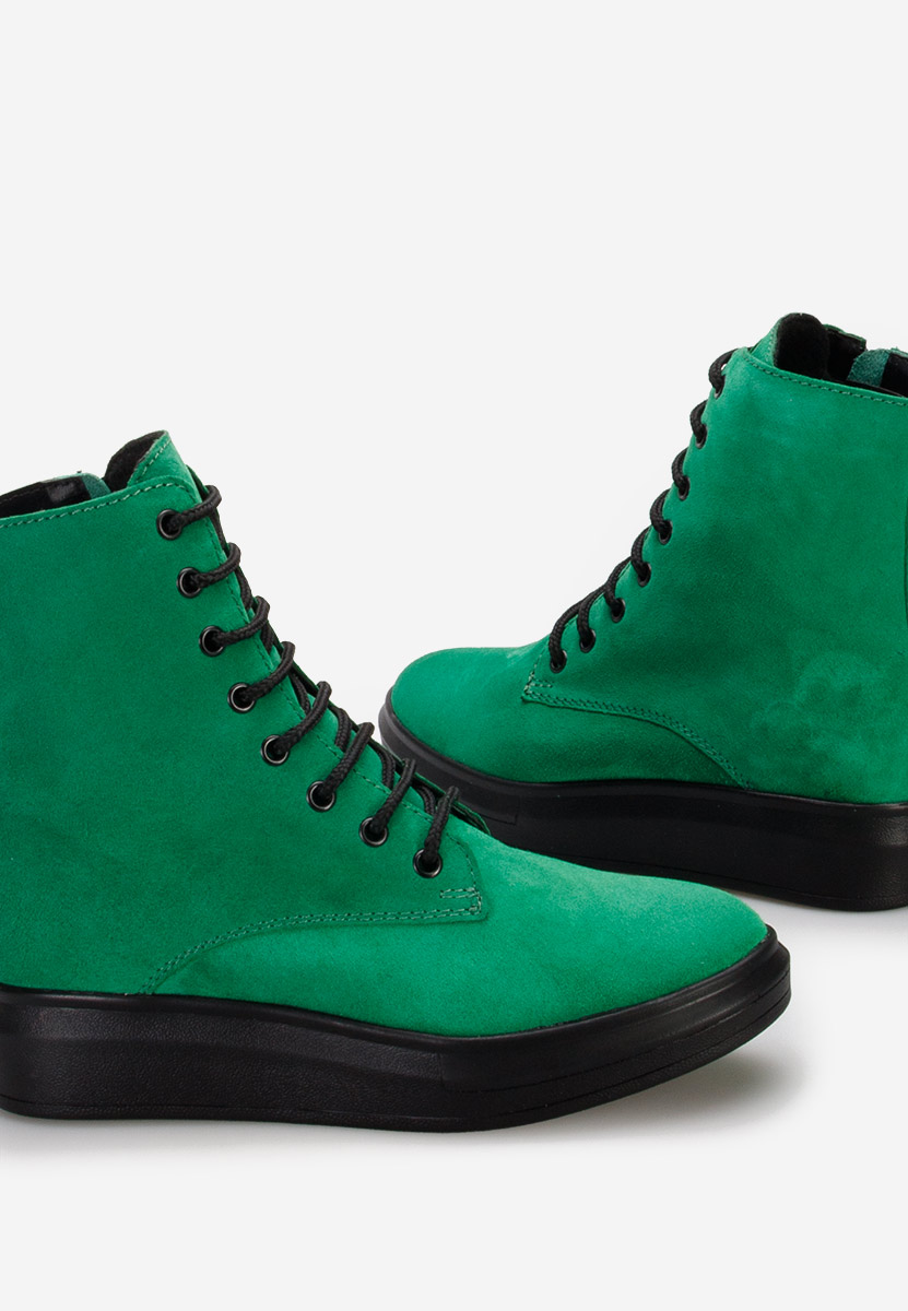 Zielone botki damskie skórzane Cabera V2