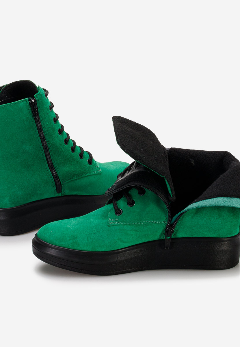 Zielone botki damskie skórzane Cabera V2