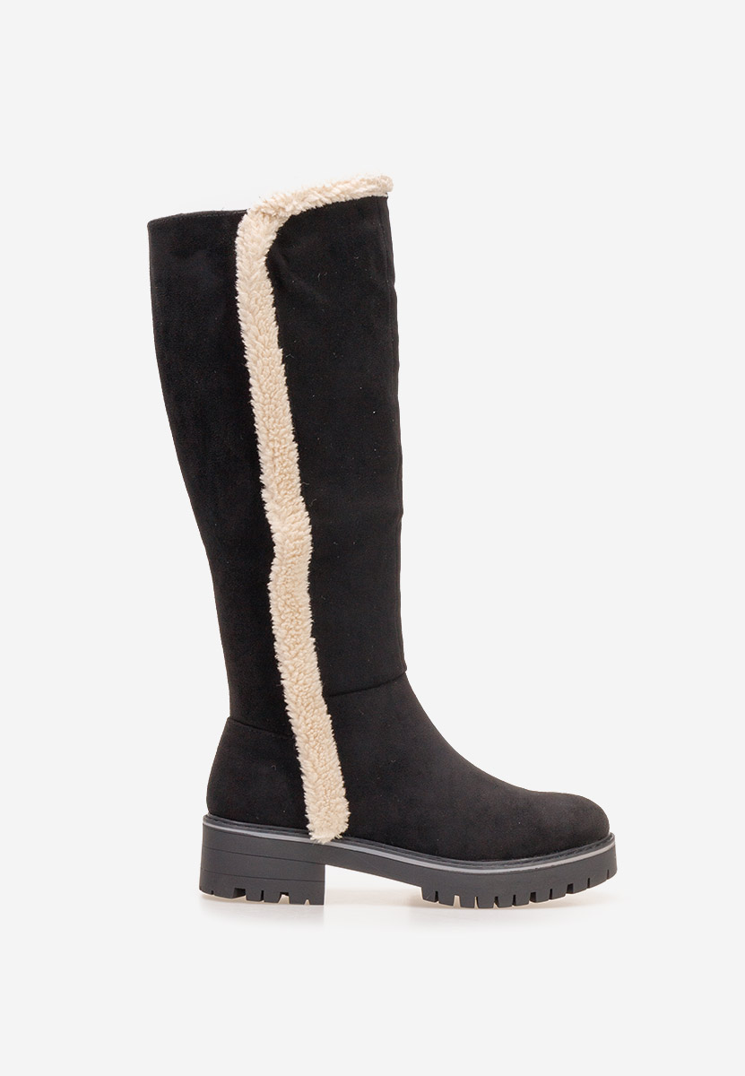 Czarne kozaki płaskie Tiziana