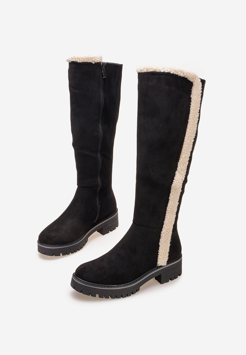 Czarne kozaki płaskie Tiziana