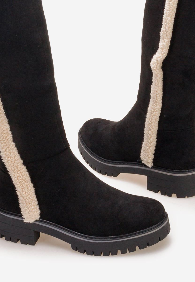 Czarne kozaki płaskie Tiziana