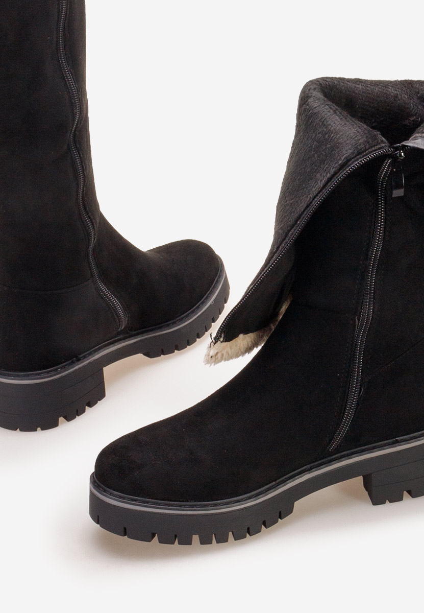 Czarne kozaki płaskie Tiziana