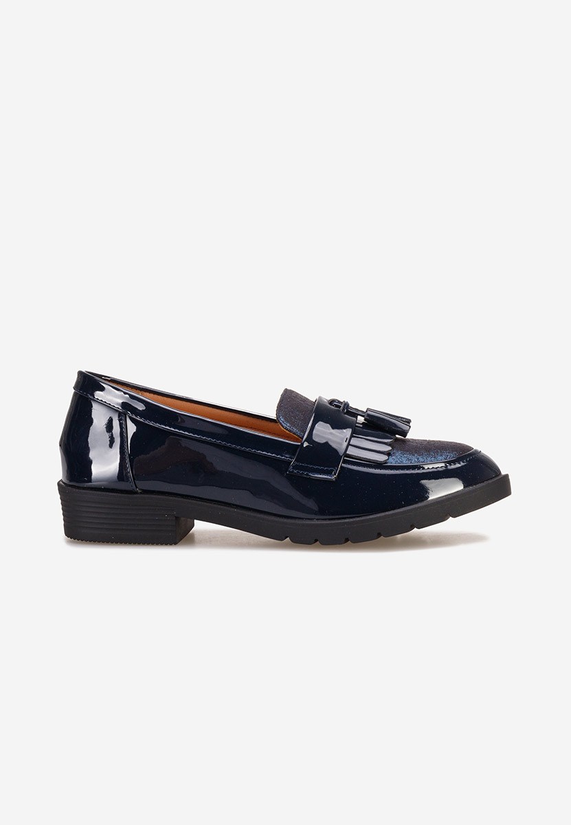 Granatowe loafers damskie Luciara