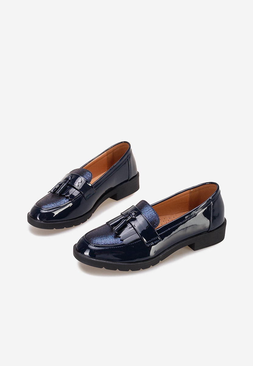 Granatowe loafers damskie Luciara