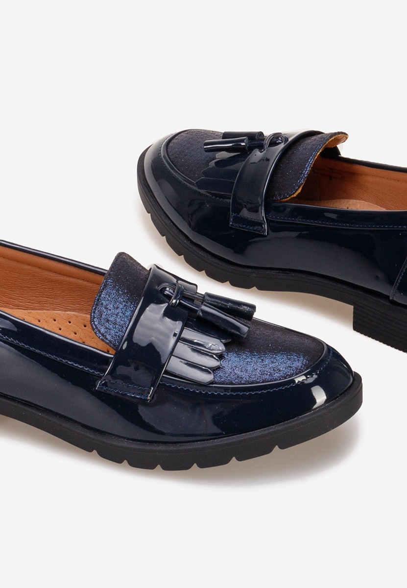 Granatowe loafers damskie Luciara