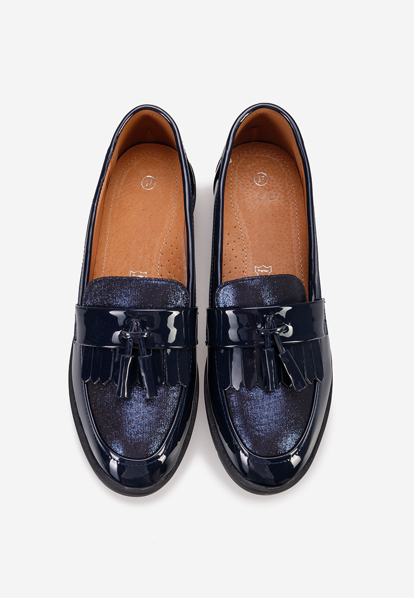 Granatowe loafers damskie Luciara