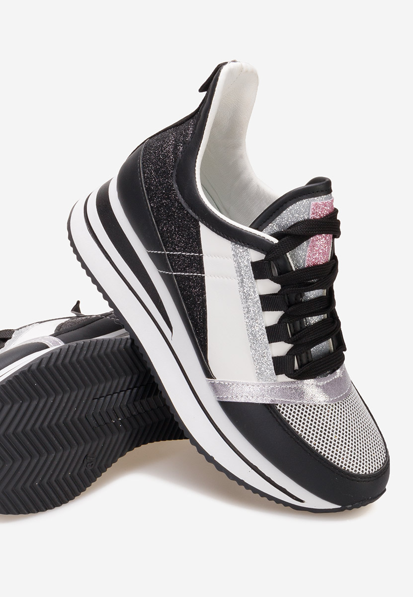 Czarne sneakersy na koturnie Tamila