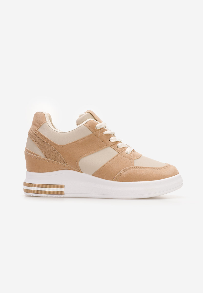 Khaki sneakersy na koturnie Kelyna