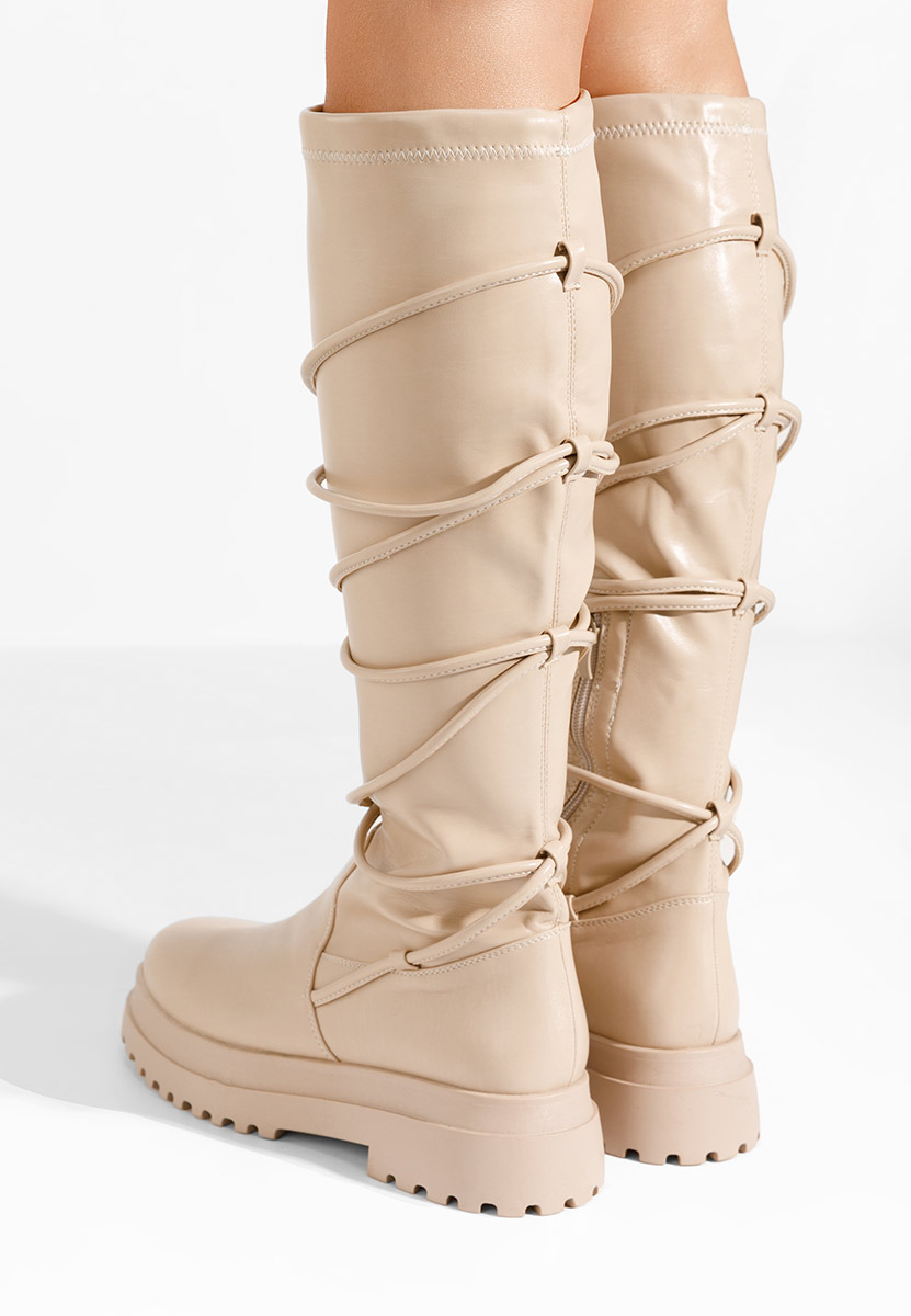 Beżowe długie kozaki Cazorla