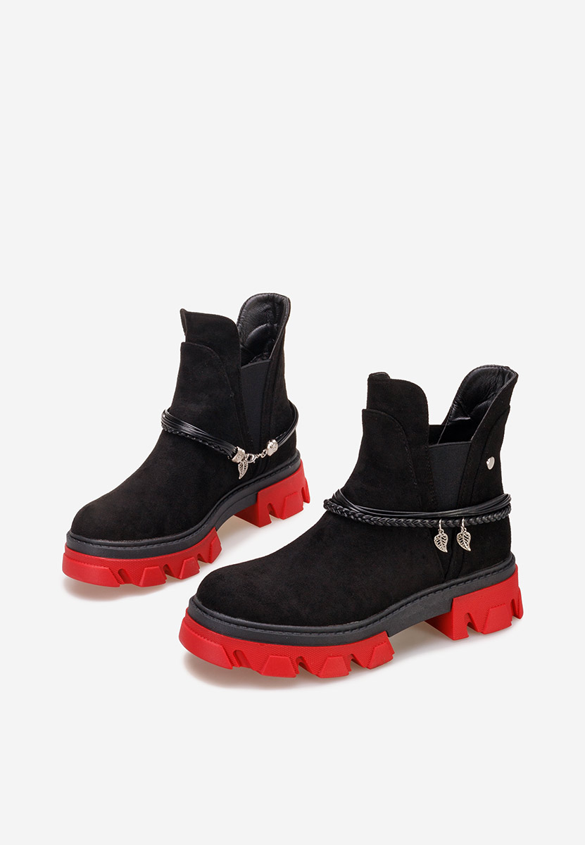 Czarne botki damskie jesienne Lebrisa V2