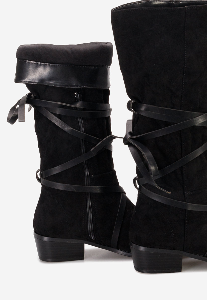 Czarne kozaki płaskie Raizza