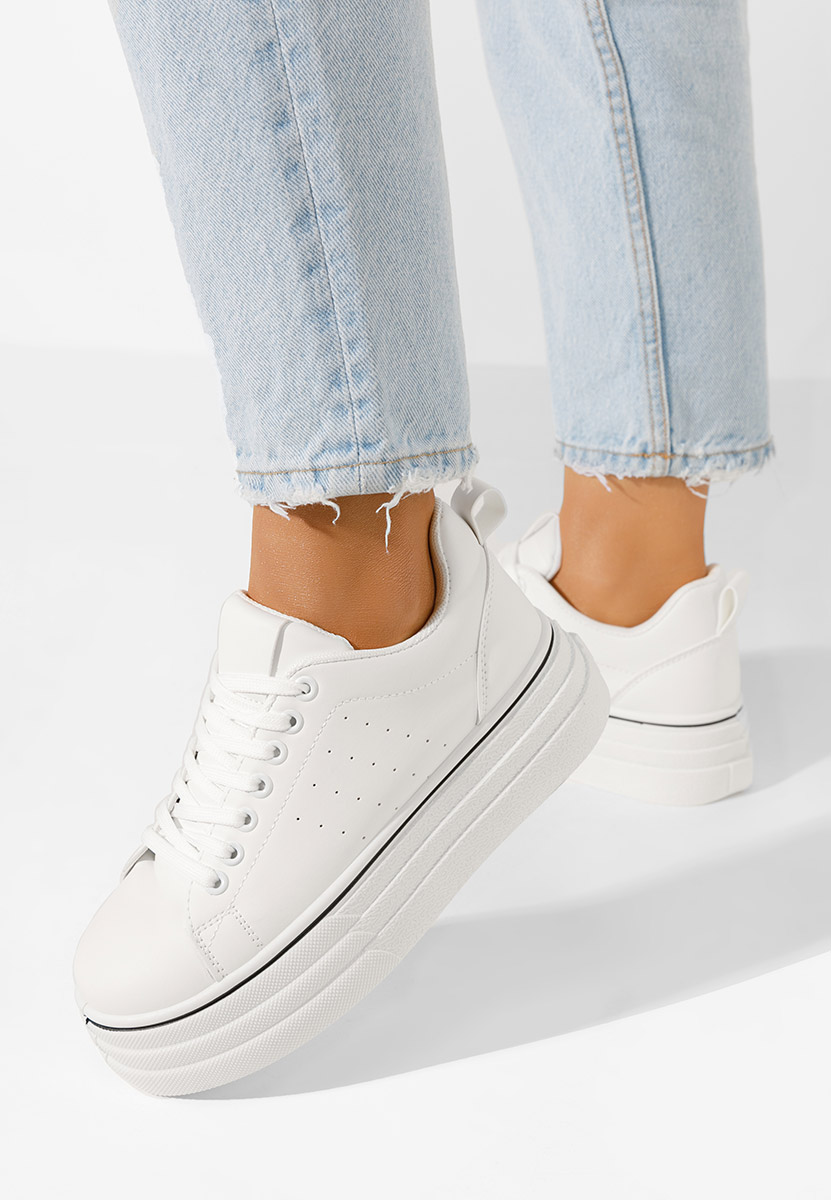 Białe sneakersy na platformie Asalia