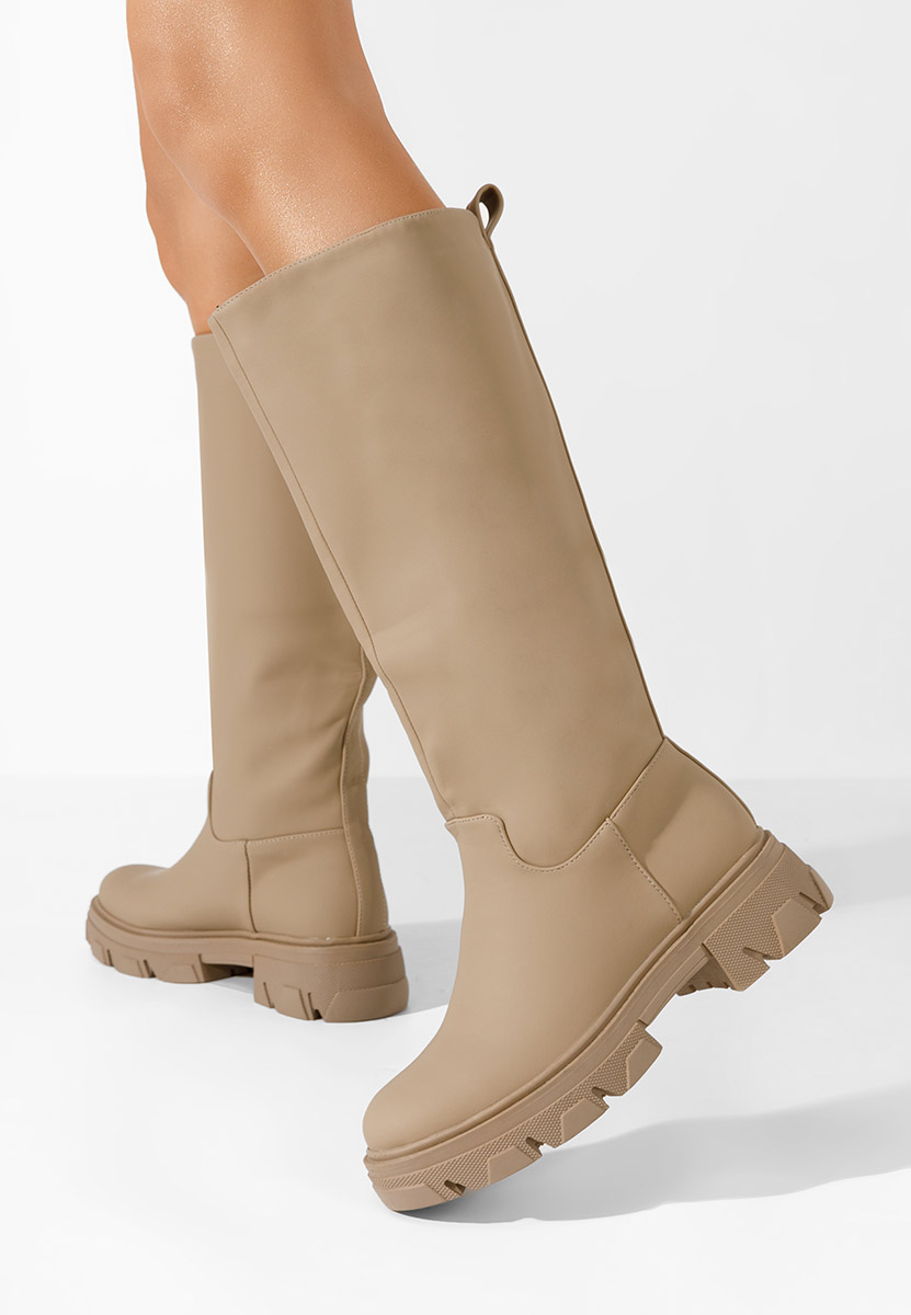 Khaki kozaki damskie Fatima