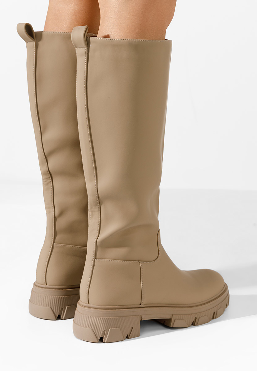 Khaki kozaki damskie Fatima