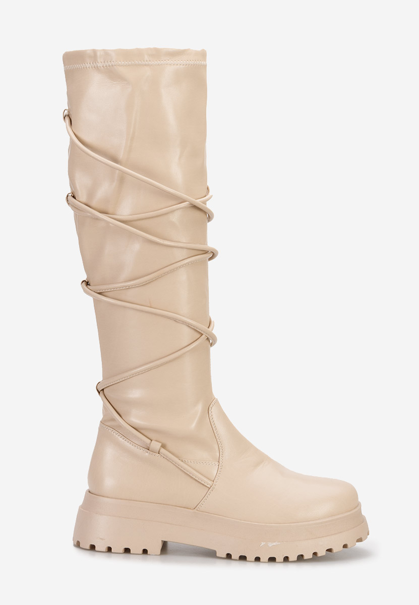 Beżowe długie kozaki Cazorla