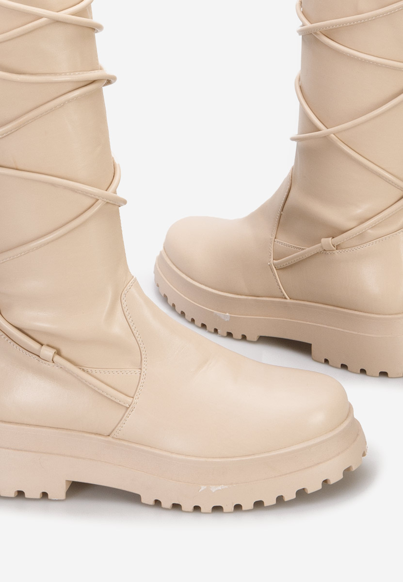 Beżowe długie kozaki Cazorla