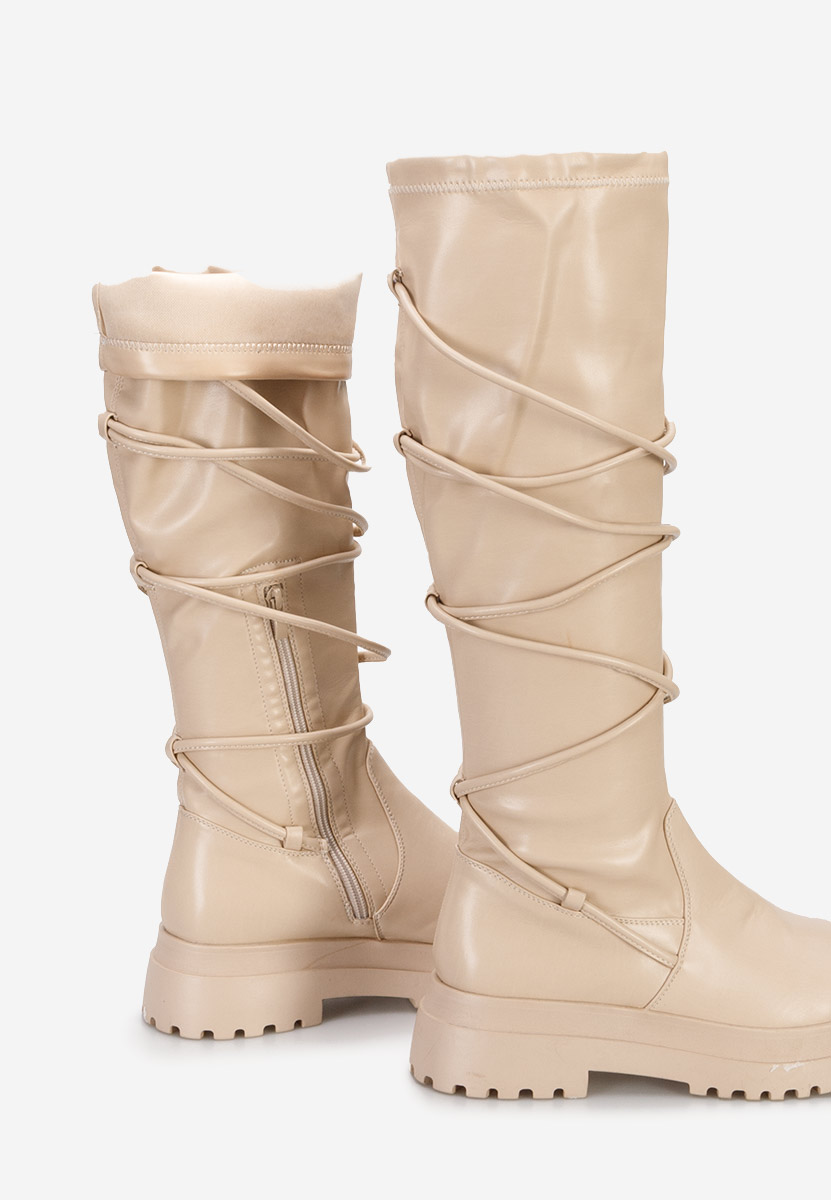 Beżowe długie kozaki Cazorla