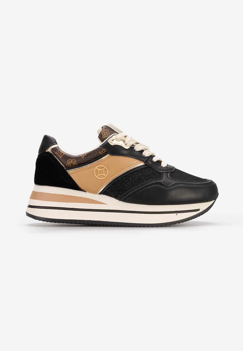 Czarne sneakersy na platformie Releh V2