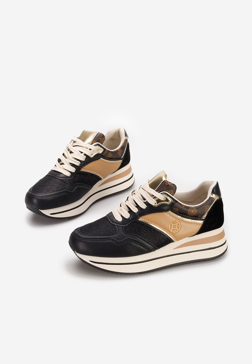Czarne sneakersy na platformie Releh V2