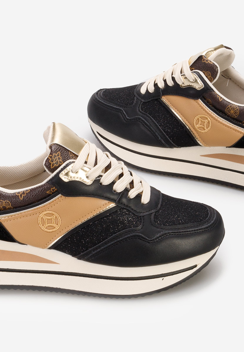 Czarne sneakersy na platformie Releh V2