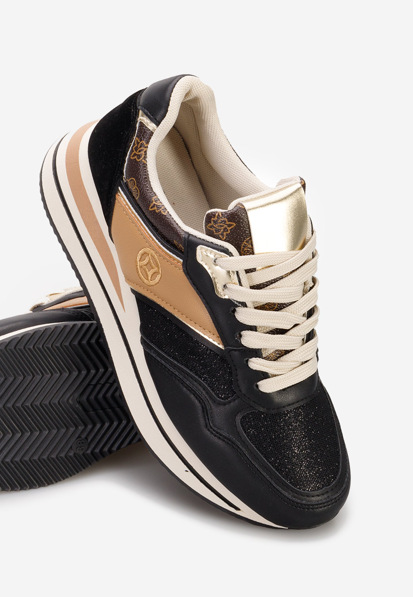 Czarne sneakersy na platformie Releh V2