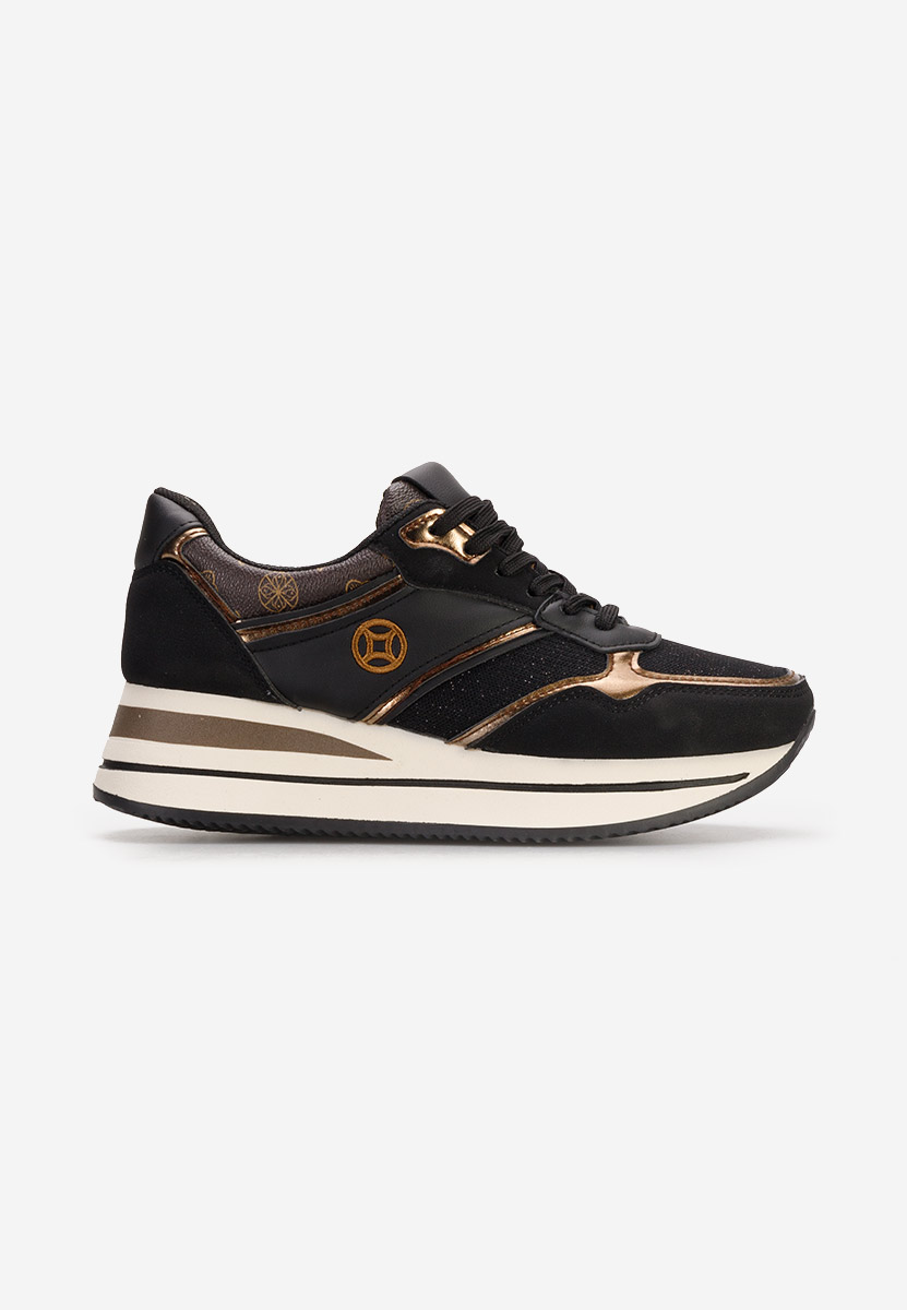 Czarne sneakersy na platformie Releh