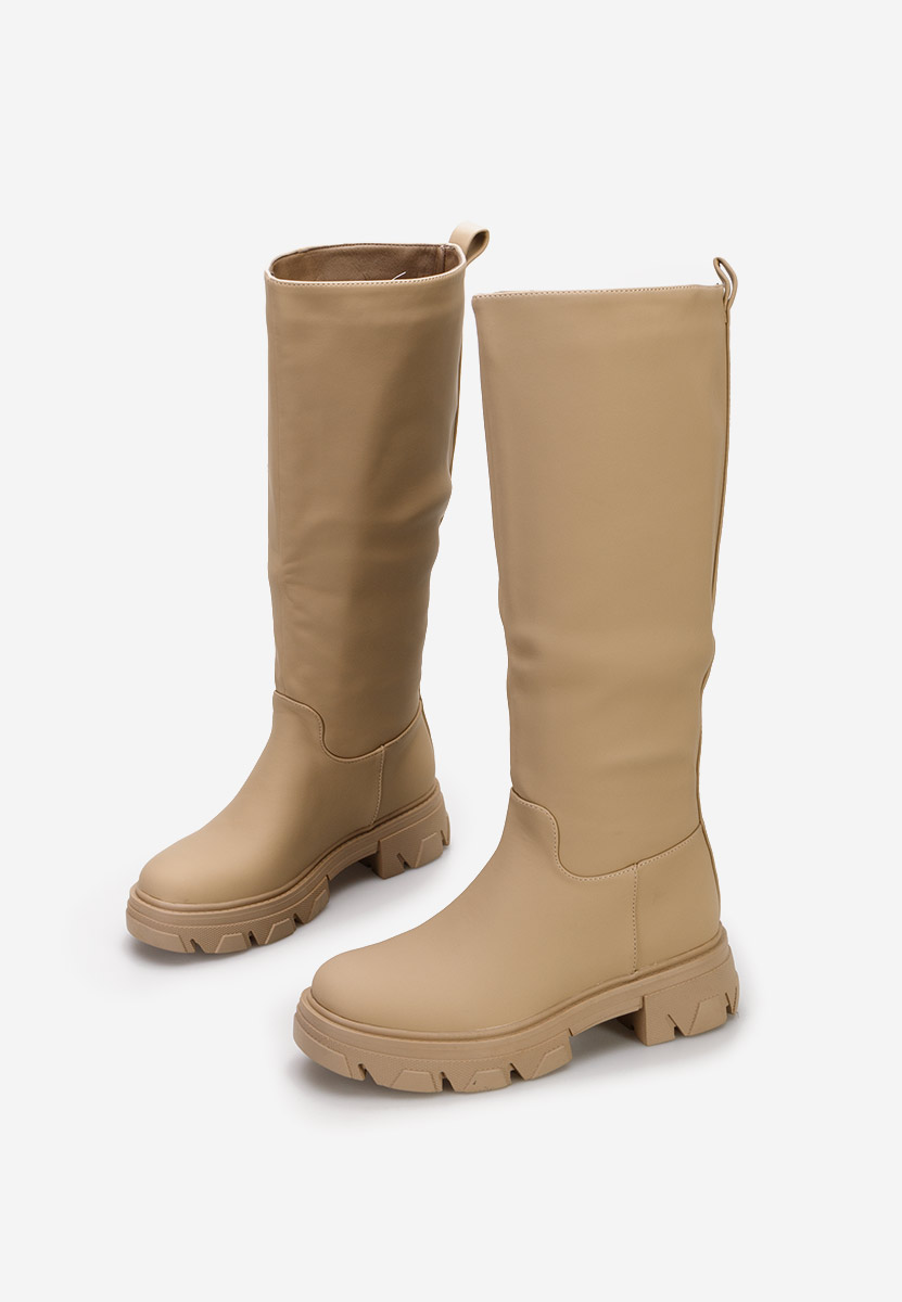 Khaki kozaki damskie Fatima