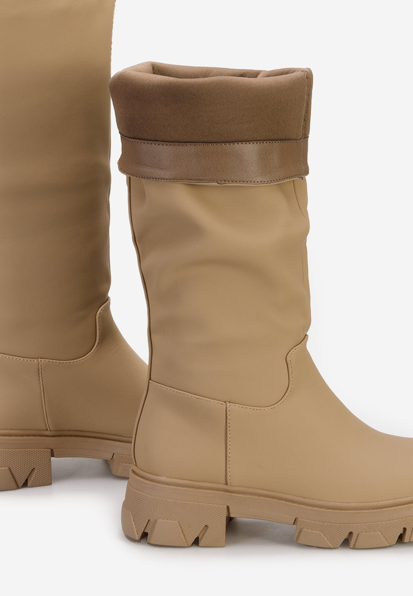 Khaki kozaki damskie Fatima