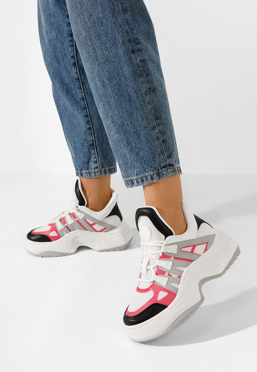 Białe sneakersy na platformie Alessia F Białe sneakersy na platformie Alessia F