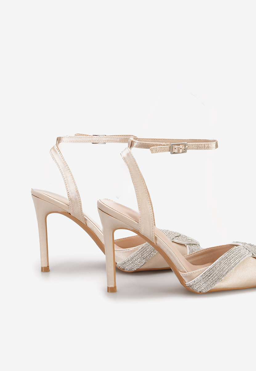 Beżowe eleganckie szpilki Anniela