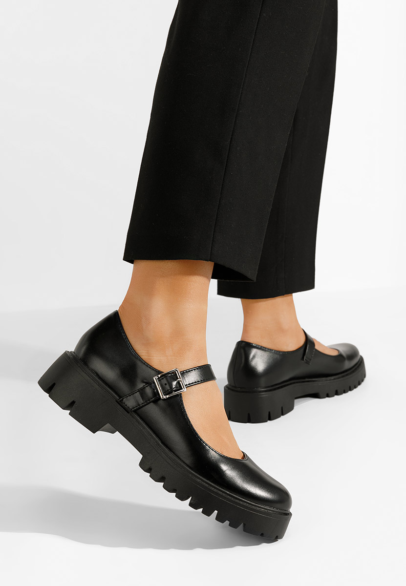 Czarne półbuty damskie Orias