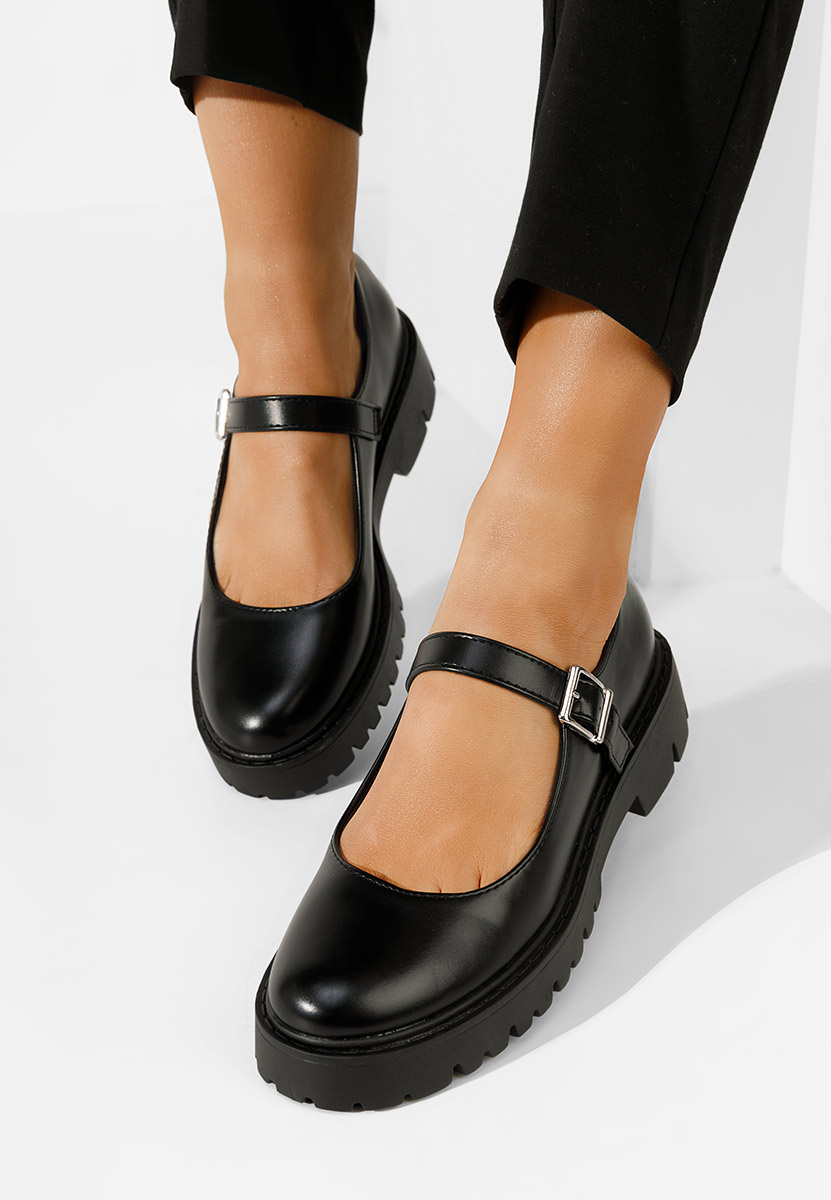 Czarne półbuty damskie Orias