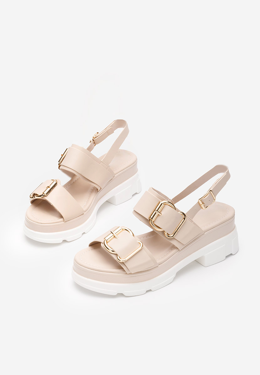 Beżowe sandały na platformie Raphaela