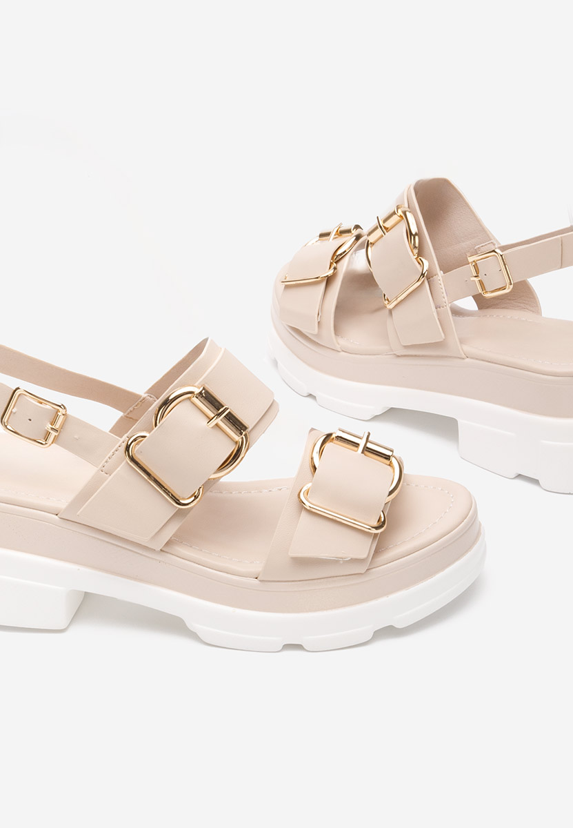 Beżowe sandały na platformie Raphaela