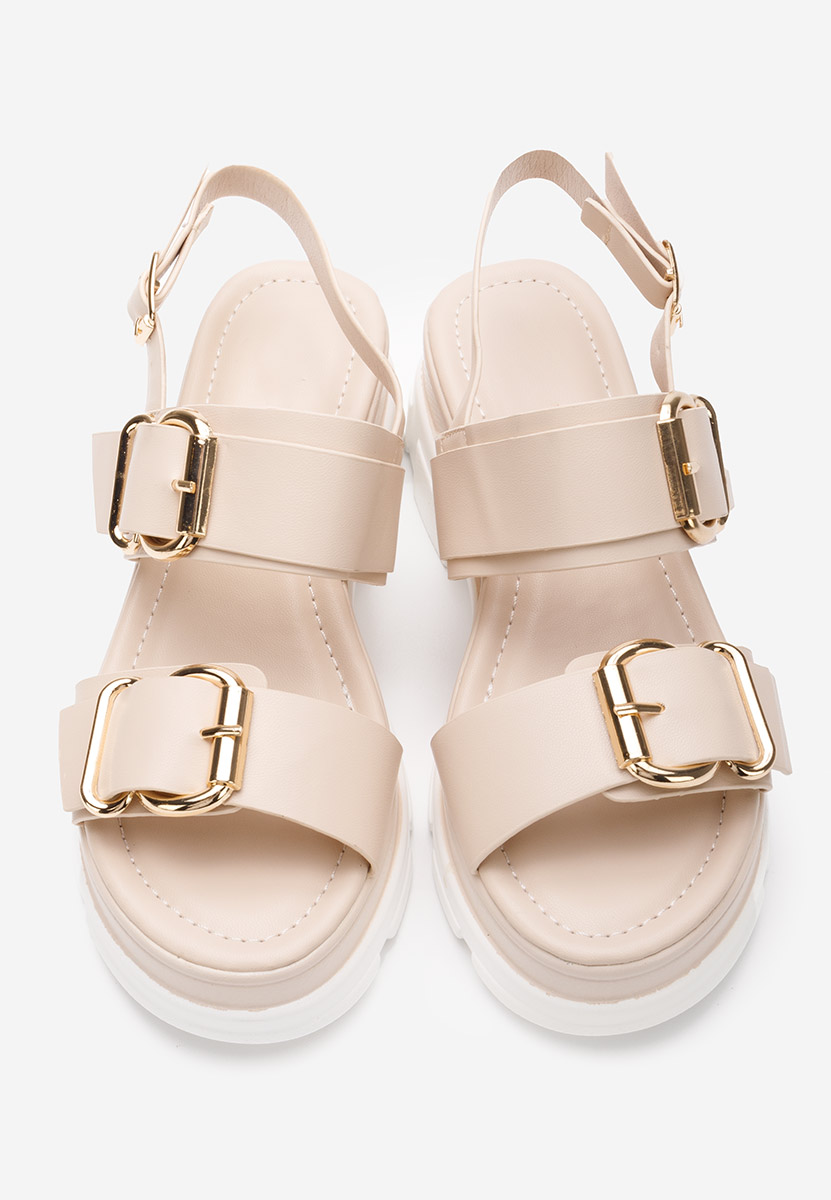 Beżowe sandały na platformie Raphaela