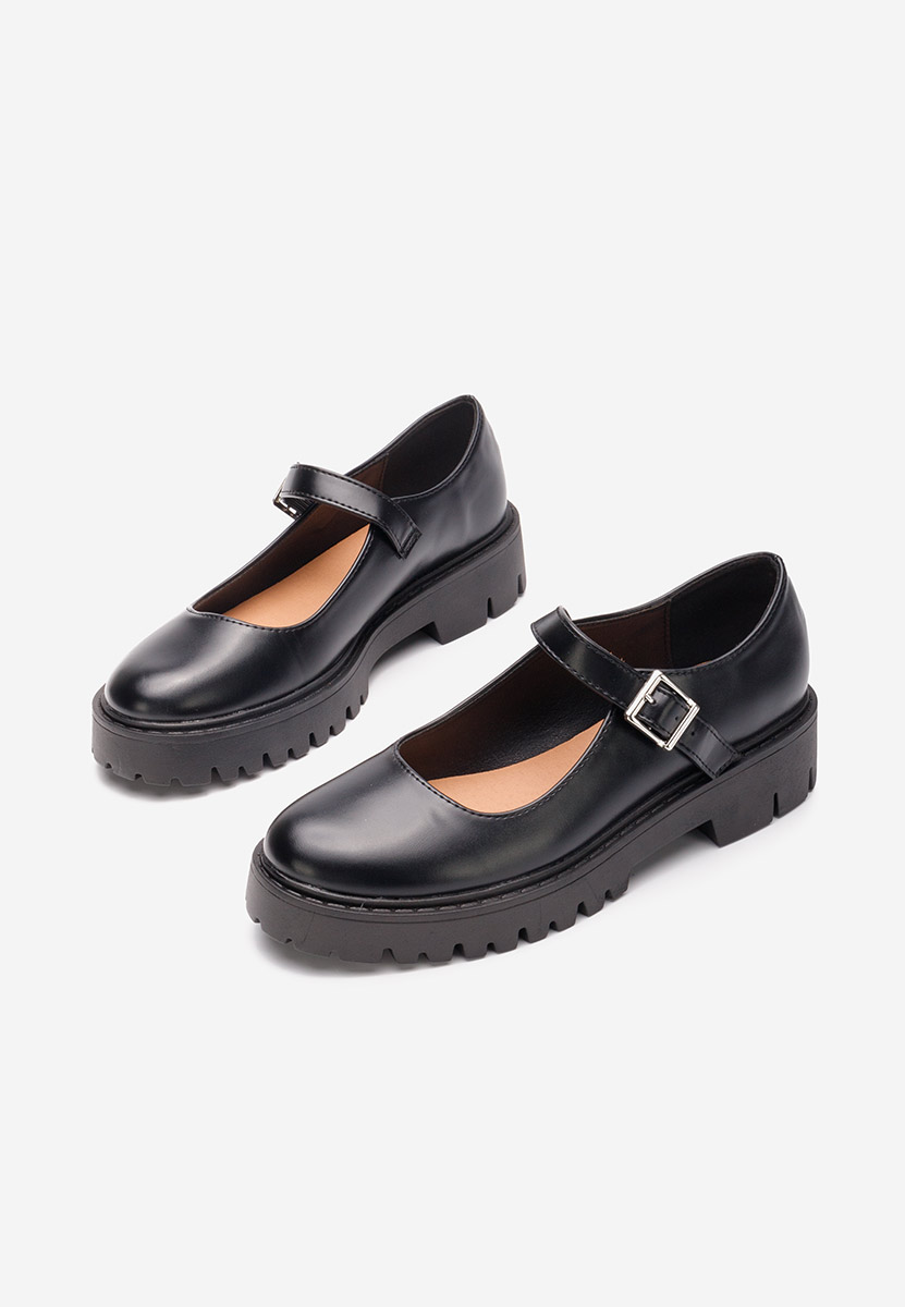 Czarne półbuty damskie Orias