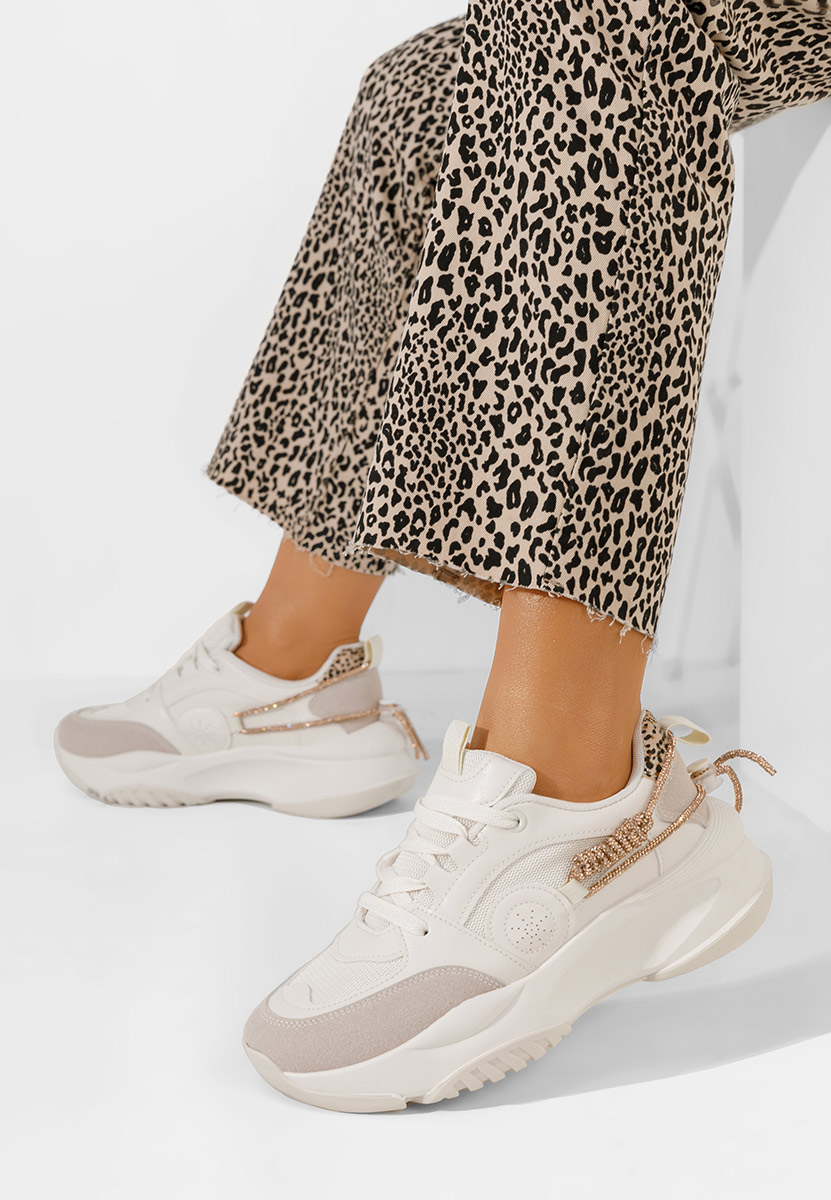 Beżowe sneakersy damskie Anouki