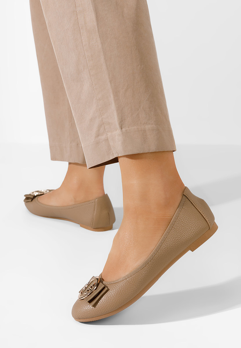 Khaki baleriny damskie Trisha