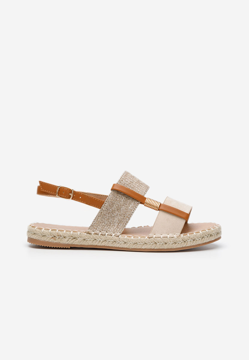 Beżowe espadryle na koturnie Emillya