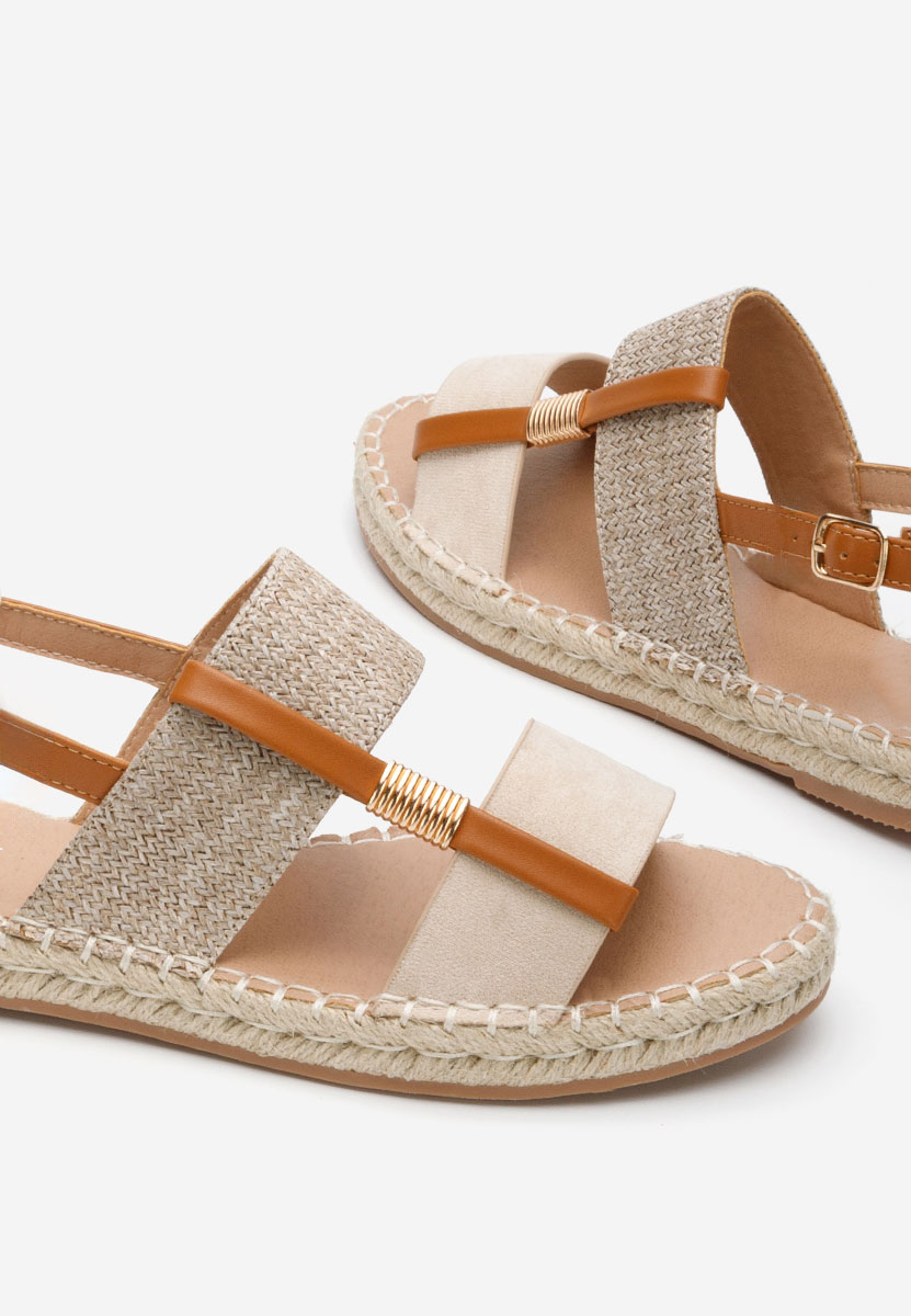 Beżowe espadryle na koturnie Emillya