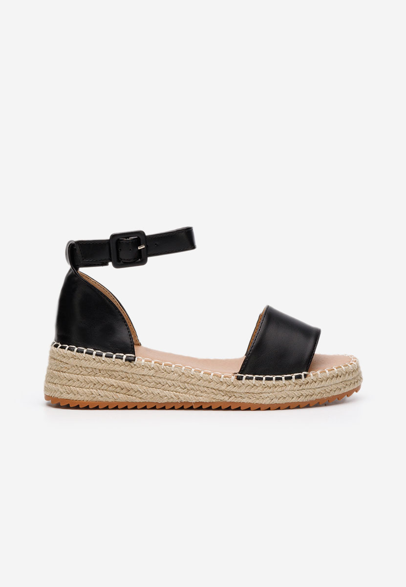 Czarne espadryle na koturnie Vicky