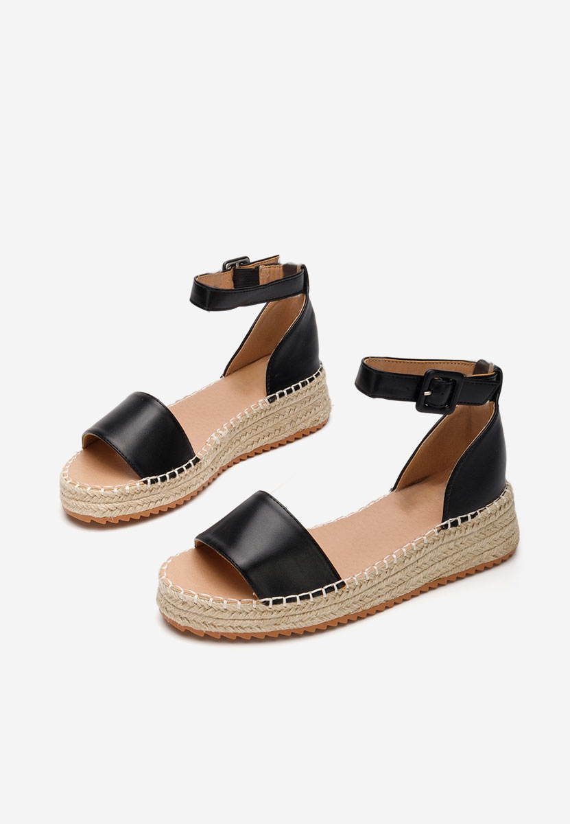 Czarne espadryle na koturnie Vicky