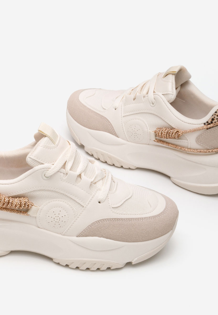 Beżowe sneakersy damskie Anouki