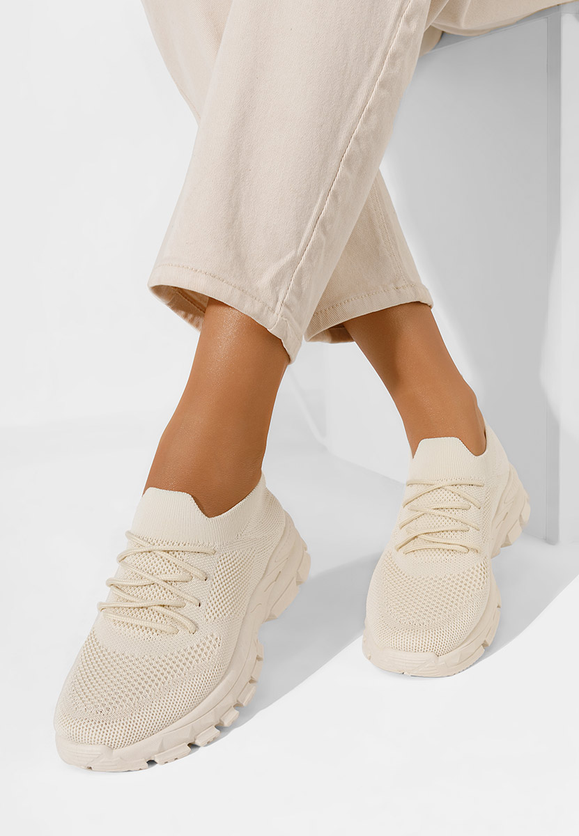 Beżowe buty sportowe damskie Katrine