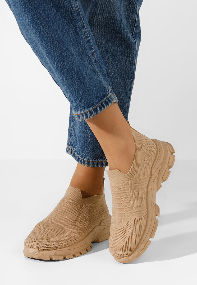Camelowe trampki Slip-on Katrine V2